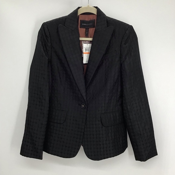 BCBGMAXAZARIA Martine B The Single Button Jacket Blazer Black NWT Size Small - Picture 1 of 10